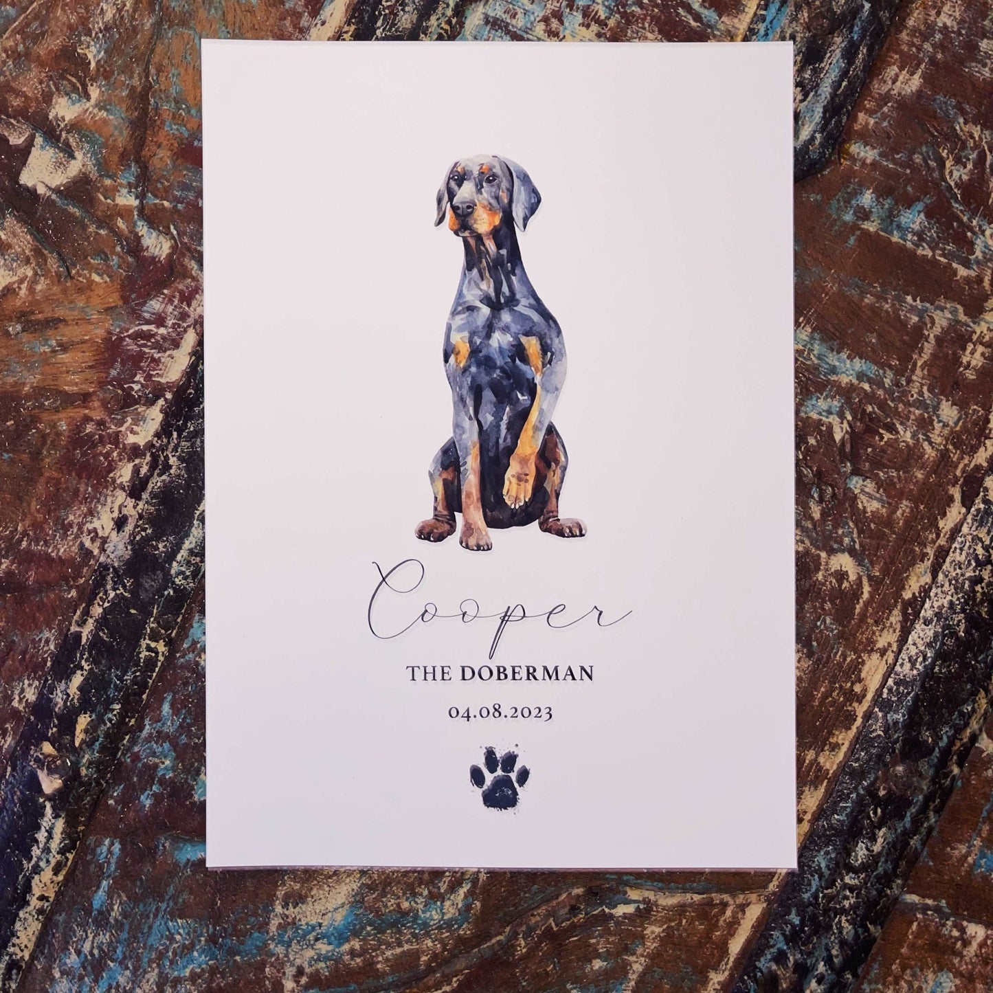 Personalised Doberman Dog Home Print
