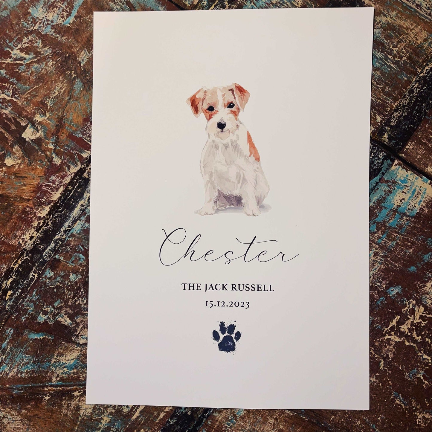 Personalised Jack Russell Watercolour Dog Print
