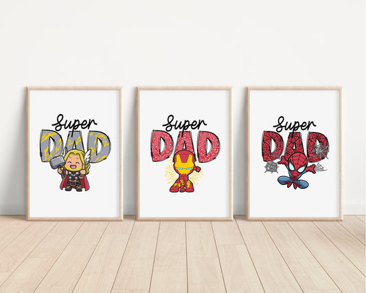 Superdad Avengers Fathers Day Print
