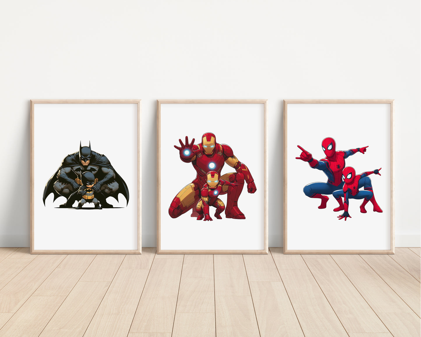 Dad and Kid Superhero Avengers Print