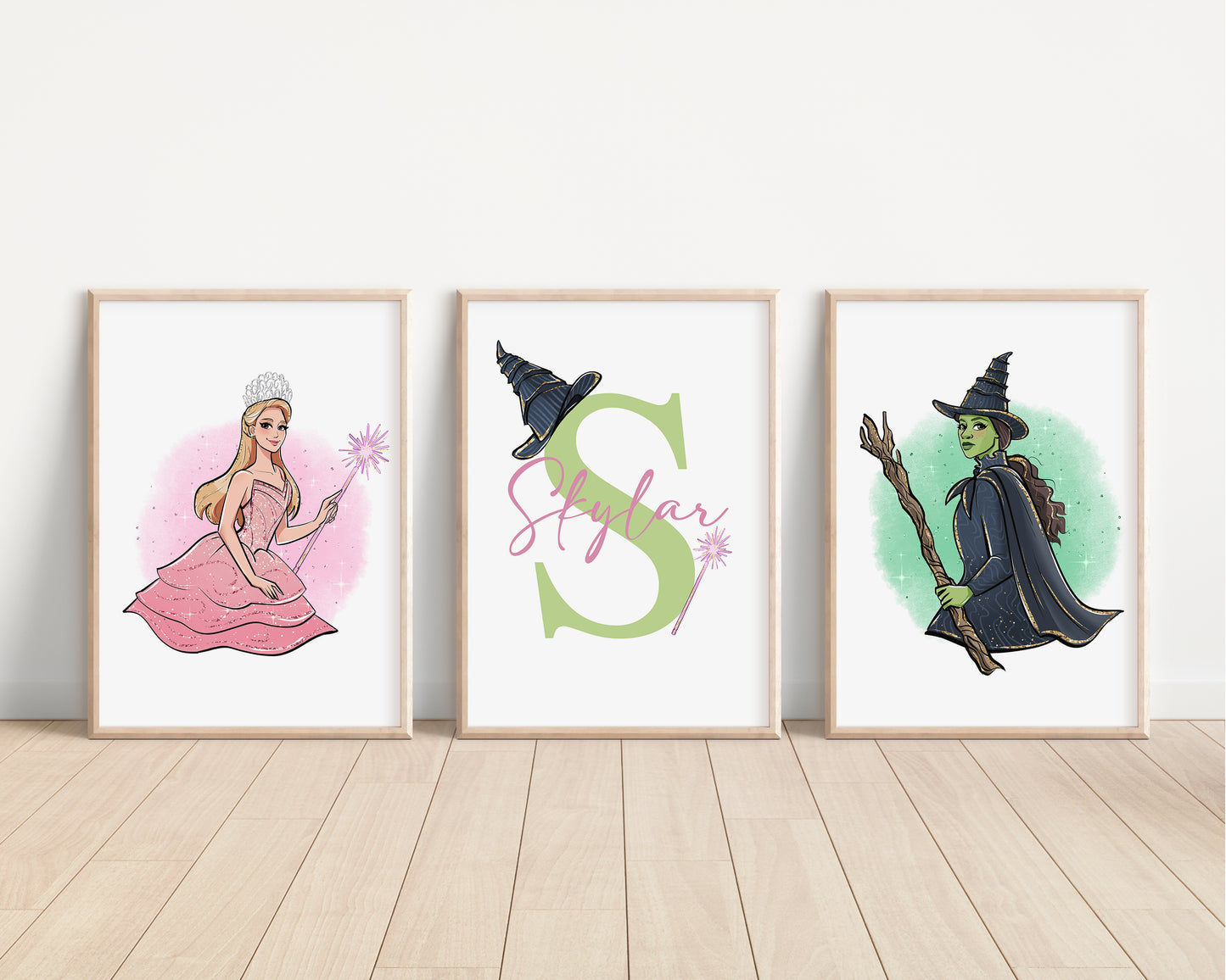 SET OF 3 Wicked Personalised Elphaba Glinda Prints