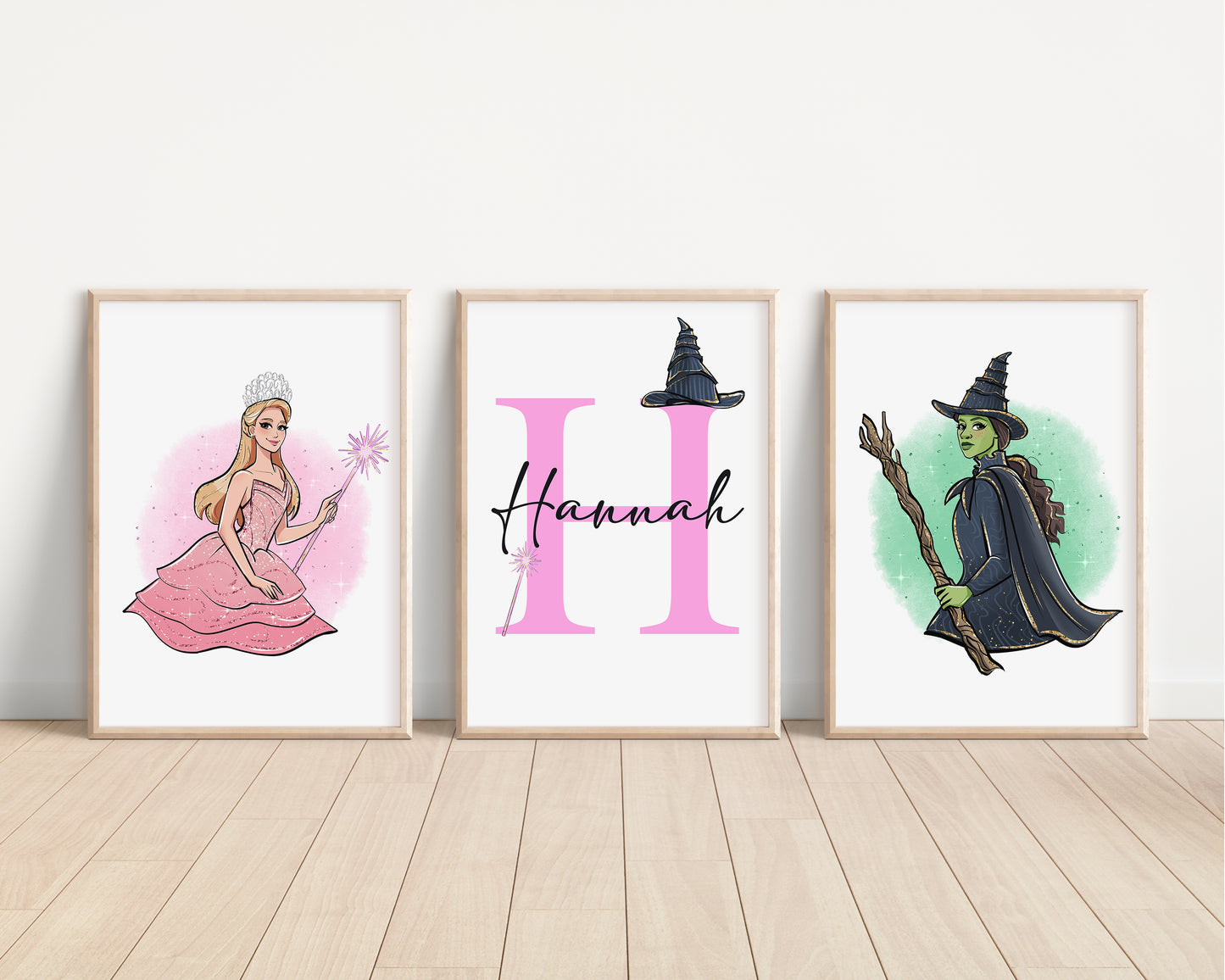 SET OF 3 Wicked Personalised Elphaba Glinda Prints