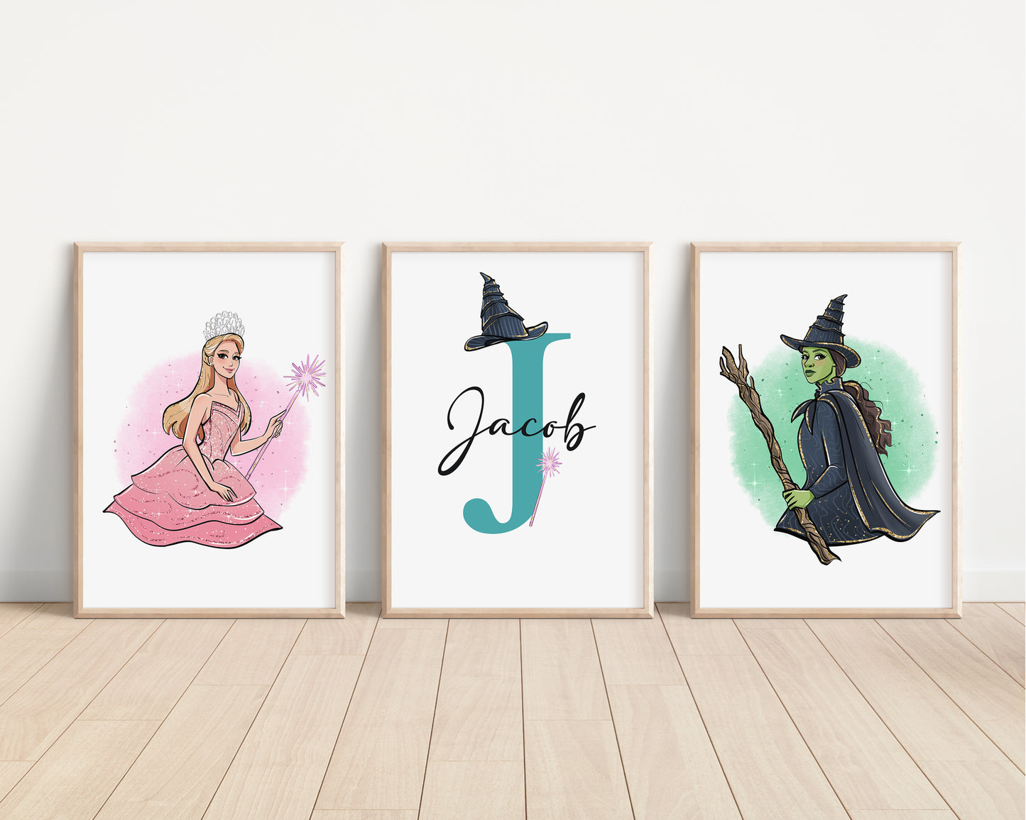 SET OF 3 Wicked Personalised Elphaba Glinda Prints