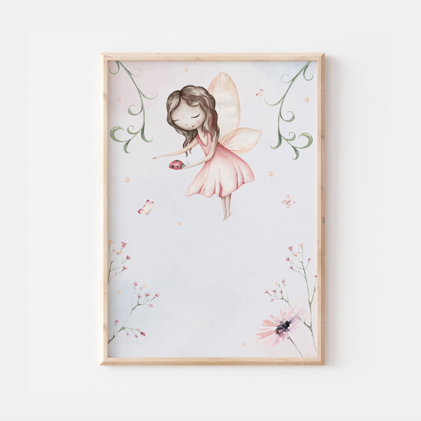 Woodland Flower Fairy Bedroom Print