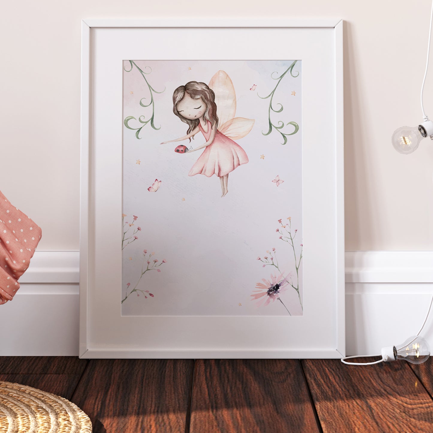 Woodland Flower Fairy Bedroom Print