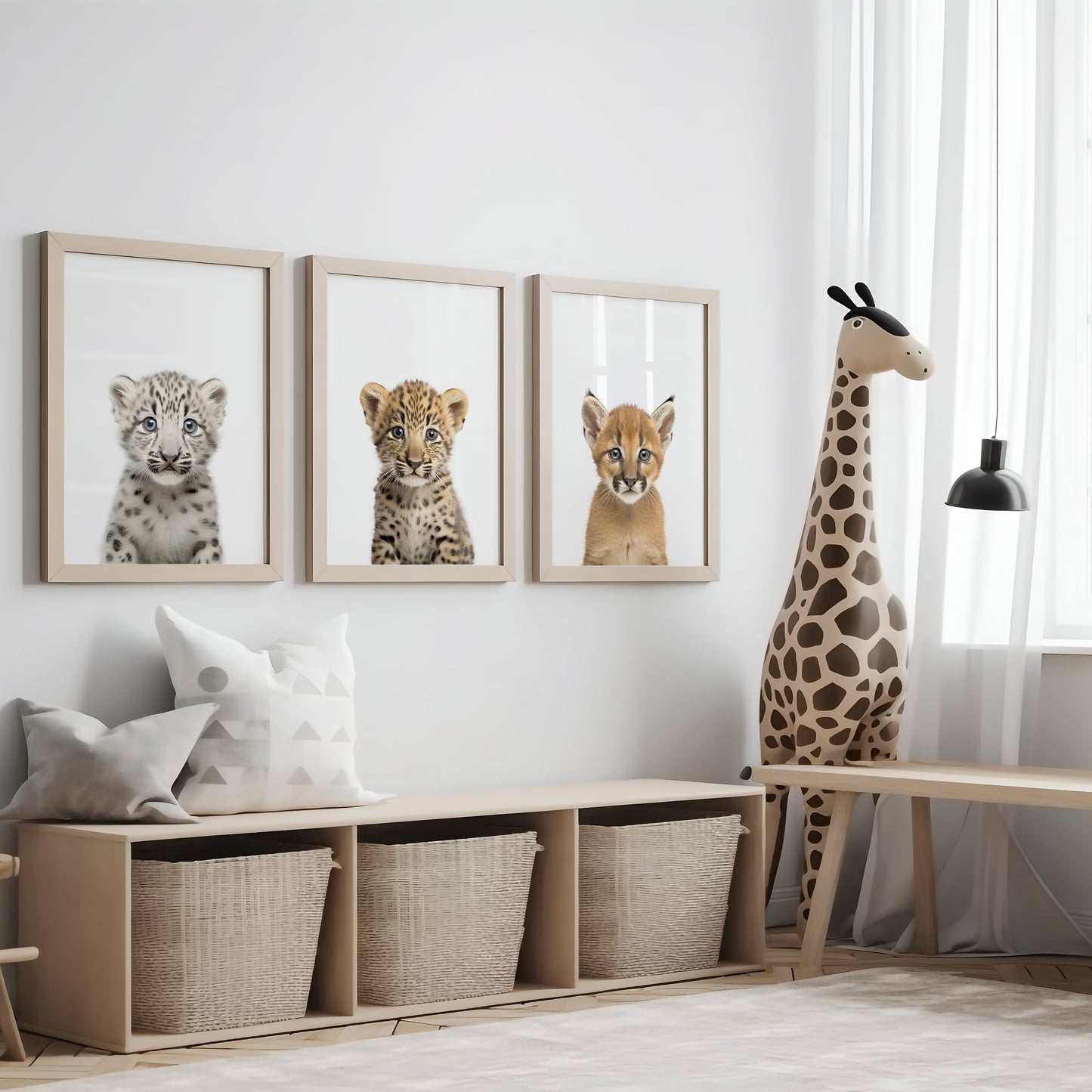 SET OF 6 Baby Big Cats Animal Print Bundle
