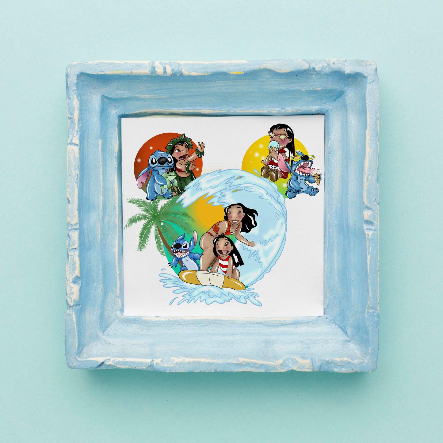 Lilo & Stitch Ohana Mickey Head Print