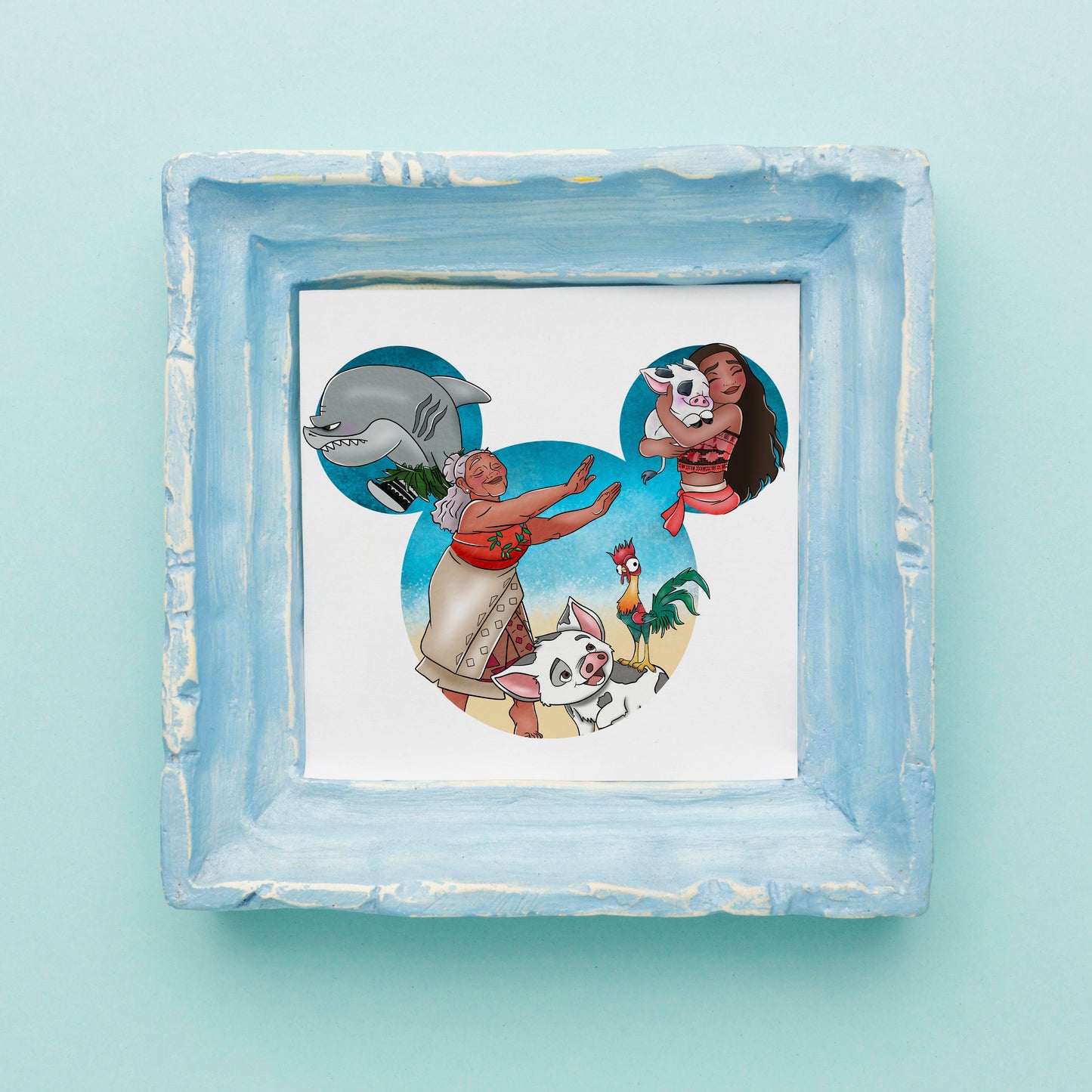 Moana Mickey Head Print
