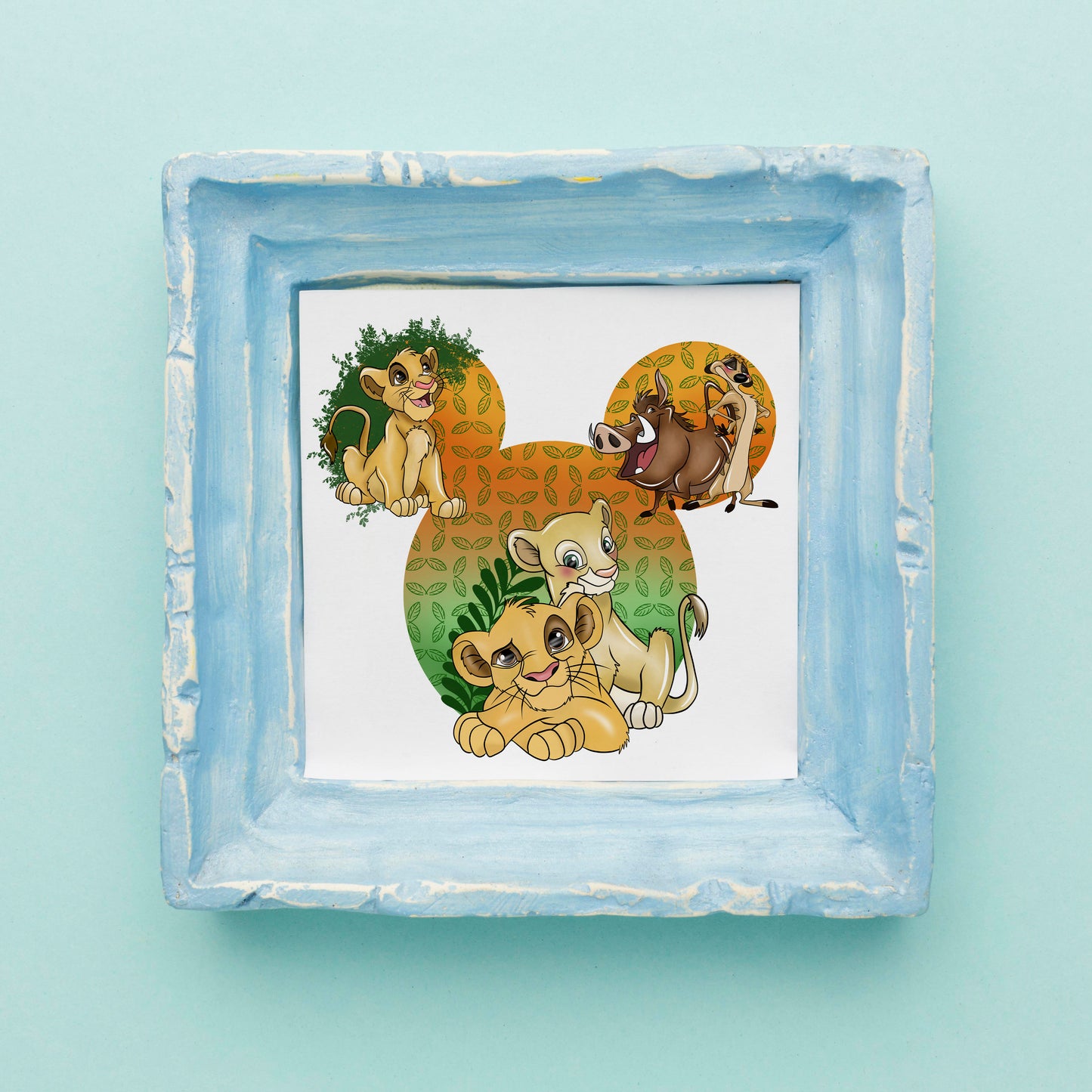 The Lion King Simba & Nala Mickey Head Print
