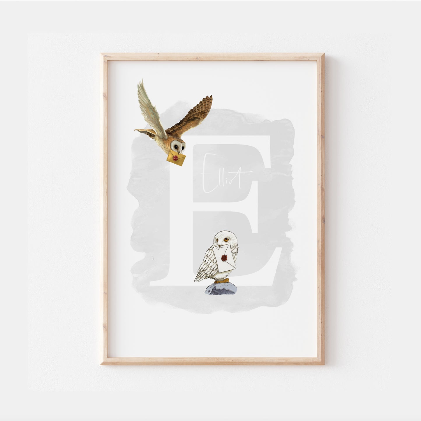 Harry Potter Hedwig Owl Personalised Bedroom Print
