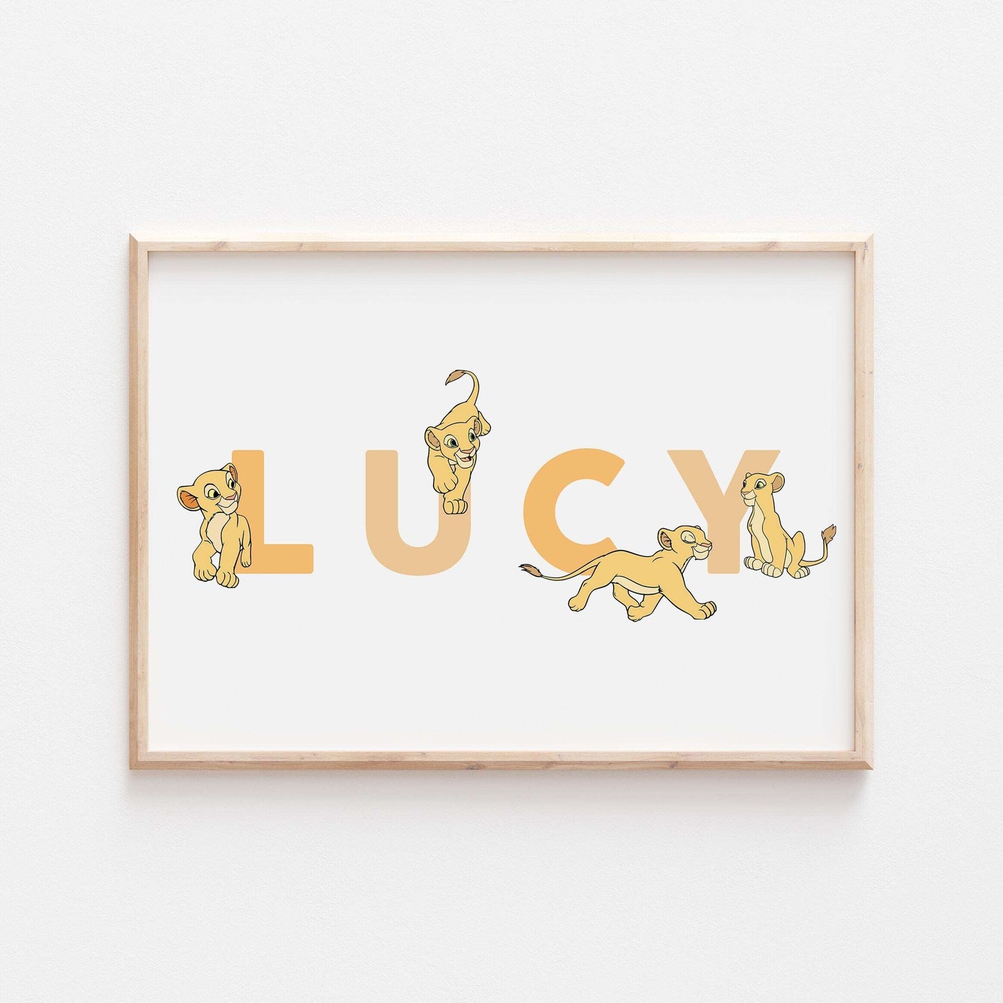 Nala | Personalised Disney Simba Nala Pixar Lion King Print | Bedroom Quote Print Kids Children Babies Nursery Bedroom Art Wall Decor