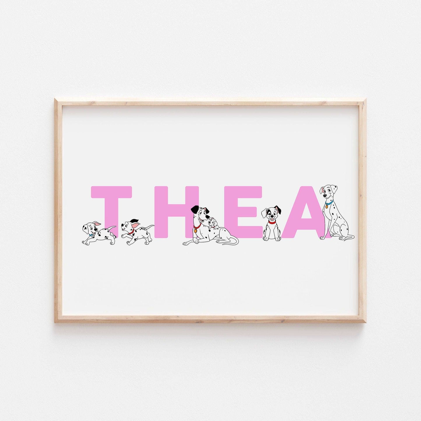 101 Dalmatian Personalised Print |Pongo Perdita Patch Spot Lucky Bedroom Kids Children Nursery Bedroom Art Wall Disney Pixar