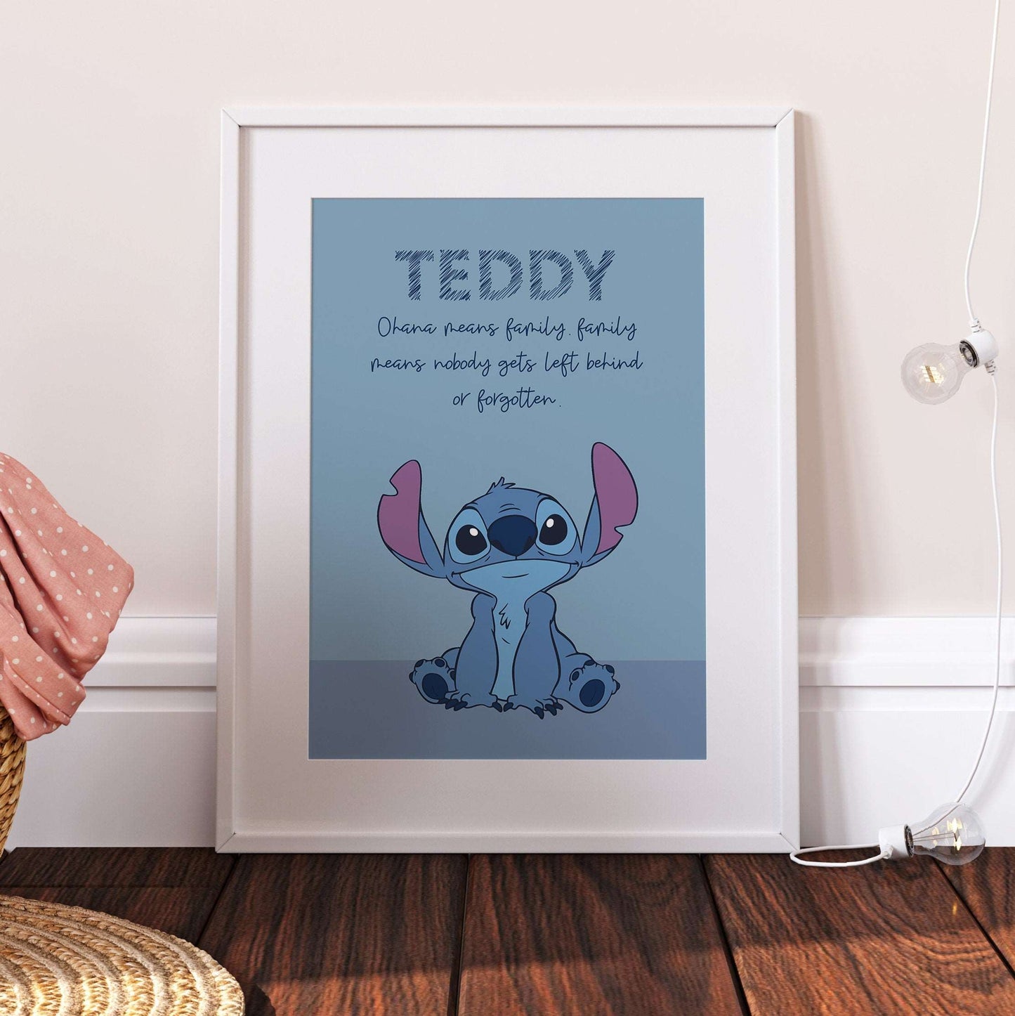 Lilo & Stitch Personalised Print | Lilo Stitch Alien Monster Hawaii Bedroom Kids Children Nursery Bedroom Art Wall Disney Pixar