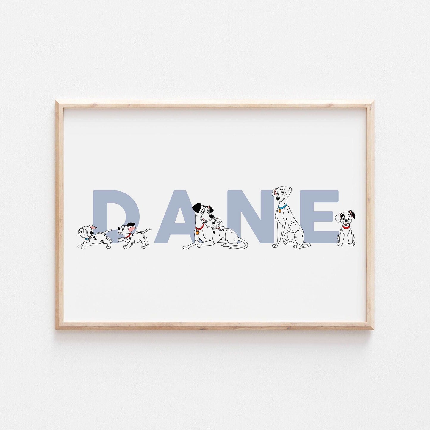 101 Dalmatian Personalised Print |Pongo Perdita Patch Spot Lucky Bedroom Kids Children Nursery Bedroom Art Wall Disney Pixar