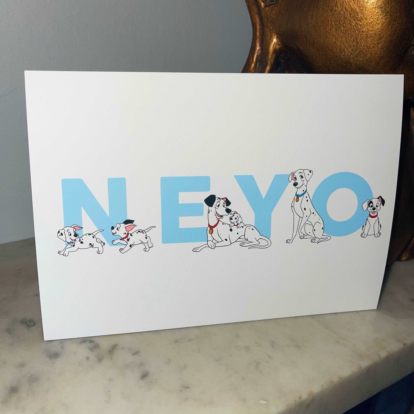 101 Dalmatian Personalised Print |Pongo Perdita Patch Spot Lucky Bedroom Kids Children Nursery Bedroom Art Wall Disney Pixar