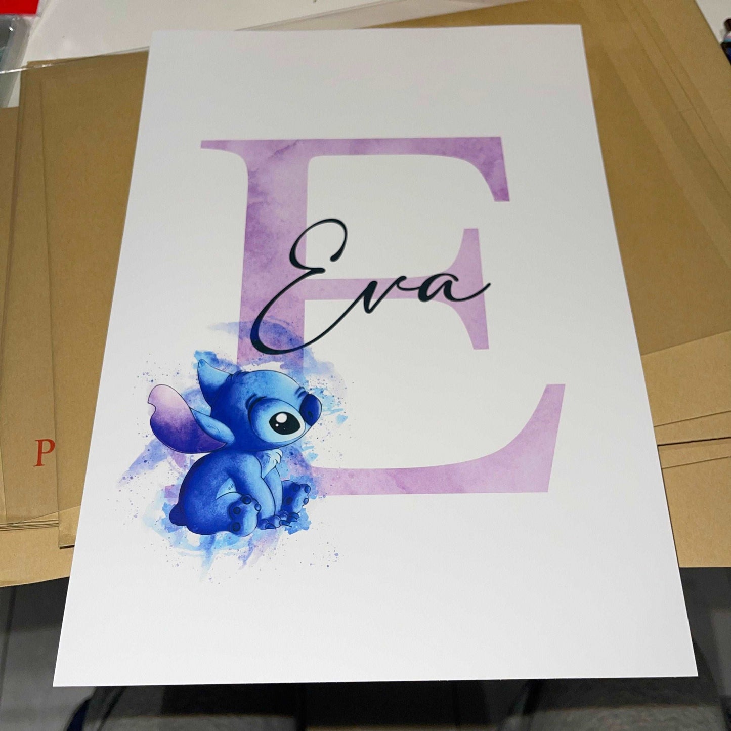 Lilo & Stitch Personalised Print | Lilo Stitch Alien Newborn Gift Hawaii Bedroom Kids Children Nursery Bedroom Art Wall Disney Pixar