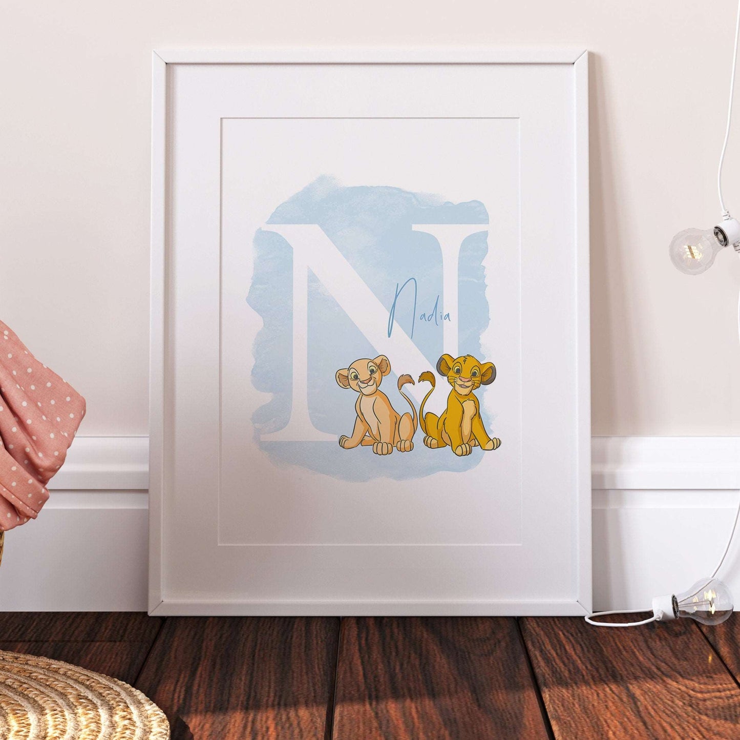 Personalised Simba Nala Print | The Lion King Movie Icon Children Nursery Bedroom Ant Art Wall Decor Poster Timon Pumba Mufusa Scar