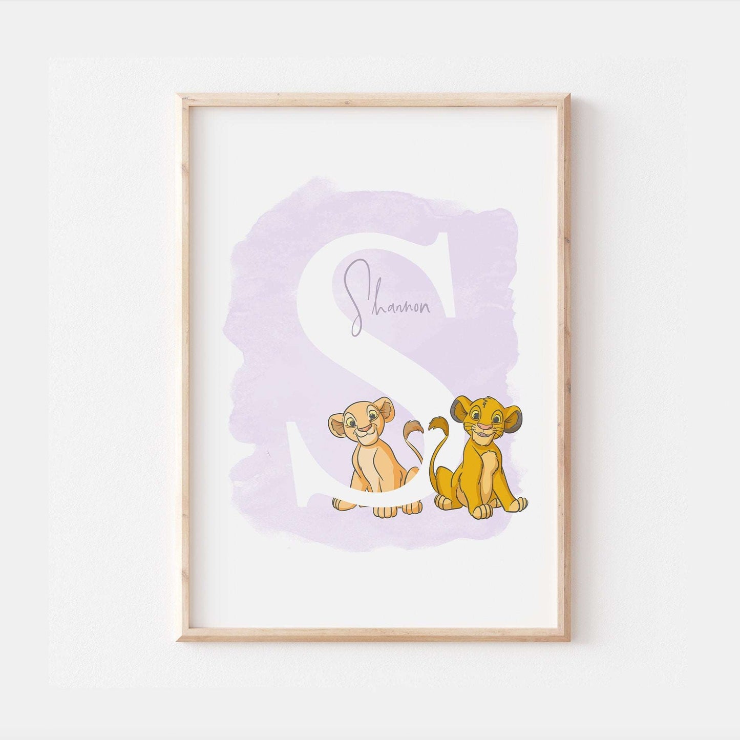 Personalised Simba Nala Print | The Lion King Movie Icon Children Nursery Bedroom Ant Art Wall Decor Poster Timon Pumba Mufusa Scar