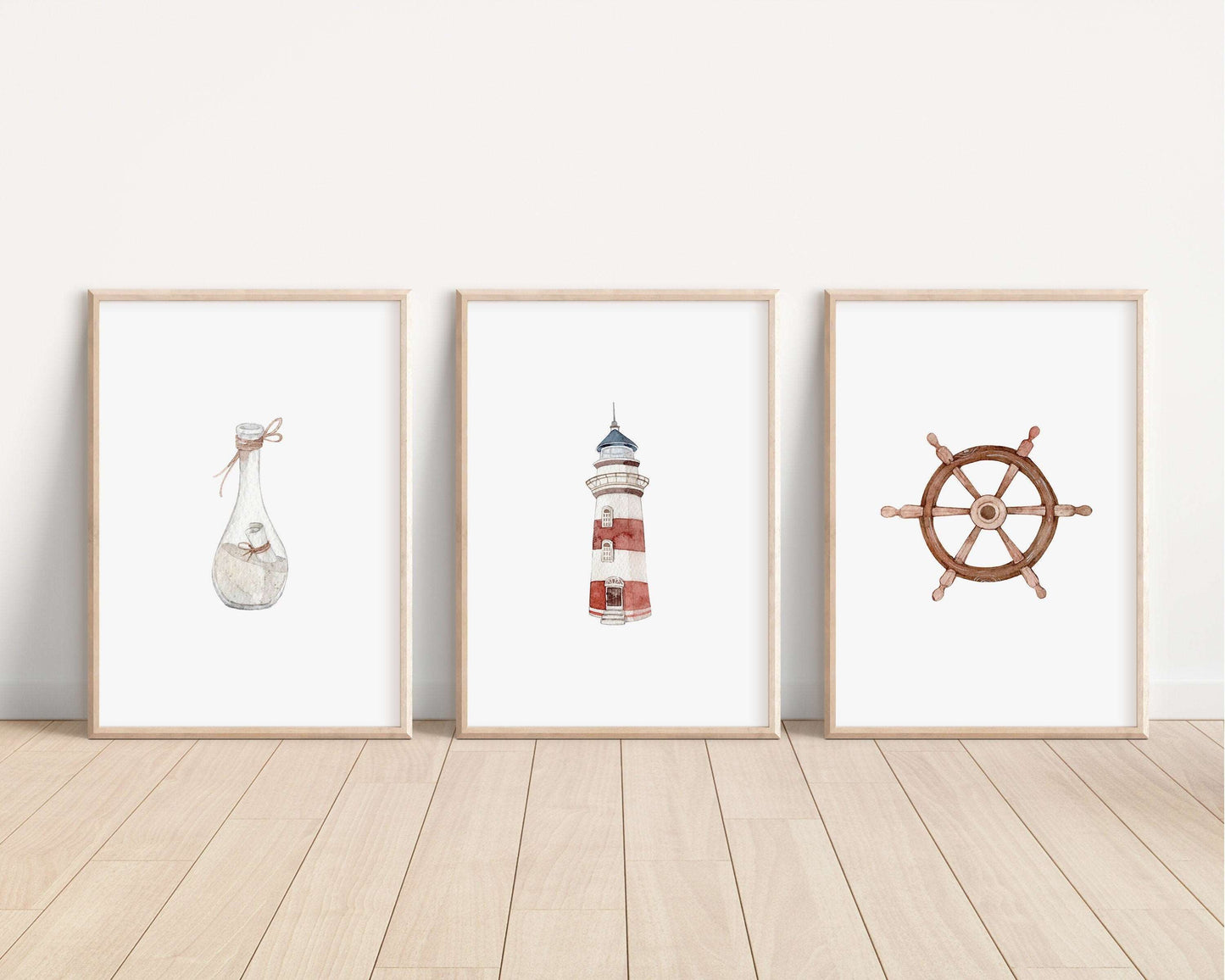 Nautical Prints | Anchor Lighthouse Boat Ore Ocean Sea Pirate Art Poster Gift Kids Nursery Decor Wall Art Beach Newborn Bedroom Theme