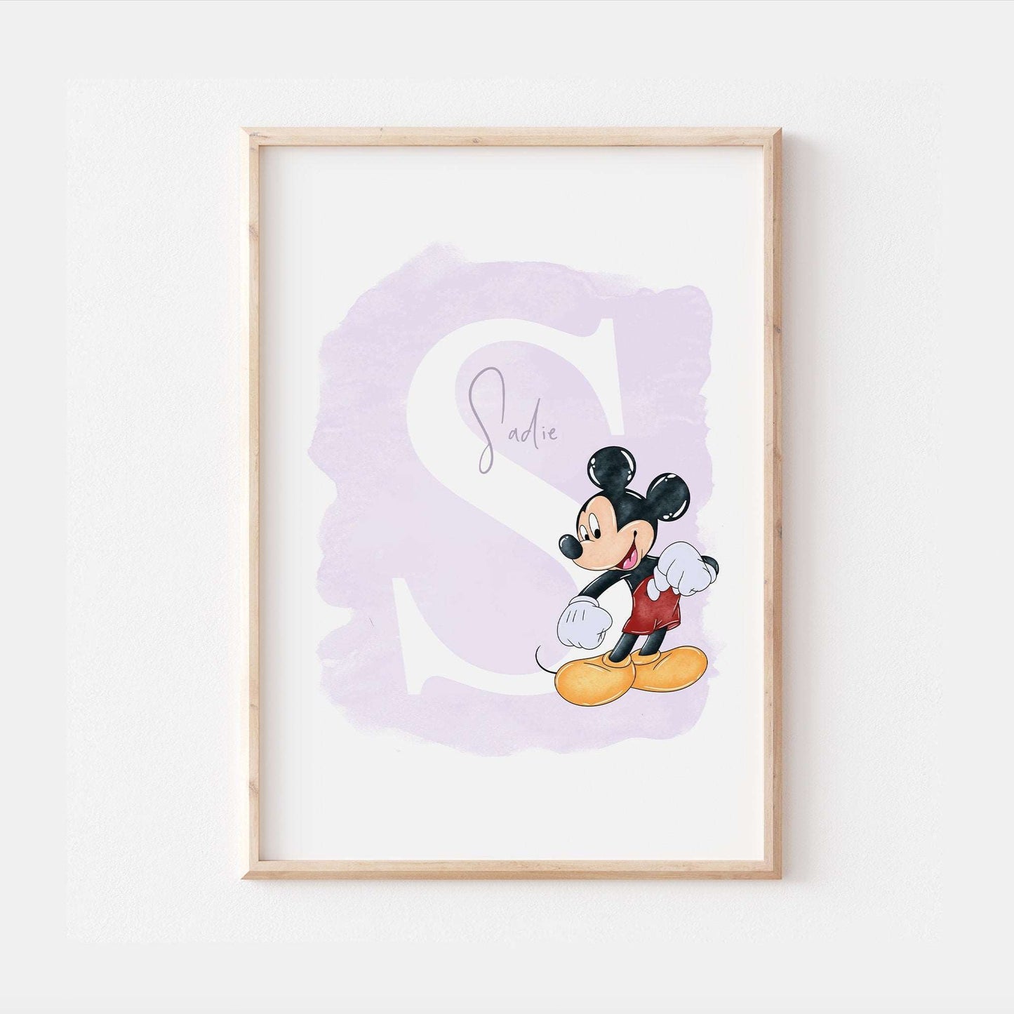 Personalised Mickey Mouse Print | Minnie Pluto Goofy Quote Cute Pixar Disney Movie Kids Children Babies Nursery Bedroom Art Wall Decor