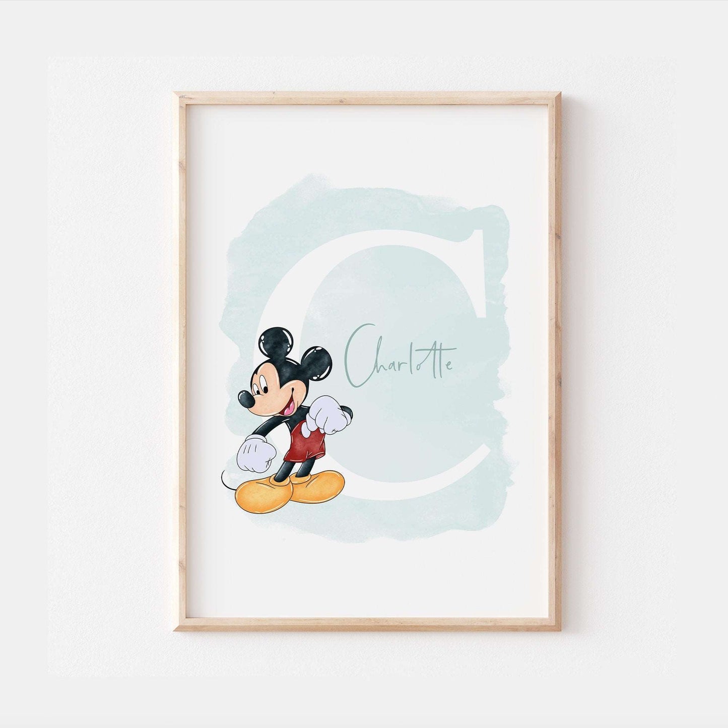 Personalised Mickey Mouse Print | Minnie Pluto Goofy Quote Cute Pixar Disney Movie Kids Children Babies Nursery Bedroom Art Wall Decor