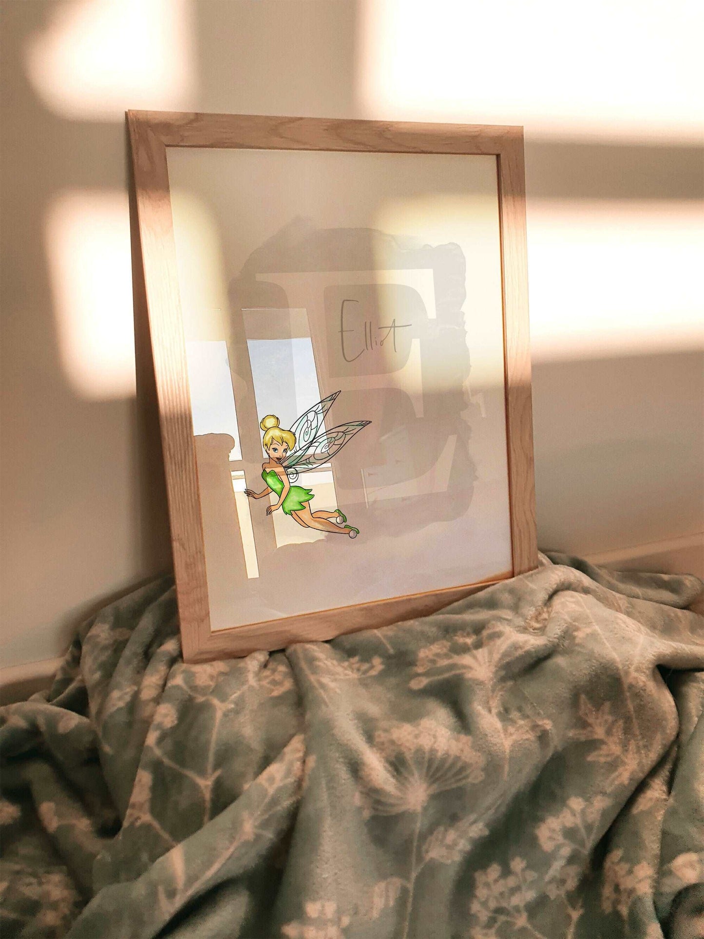 Personalised Tinkerbell Print | Peter Pan Hook Neverland Fairy | Kids Children Babies Nursery Bedroom Art Wall Decor Poster Disney Pixar