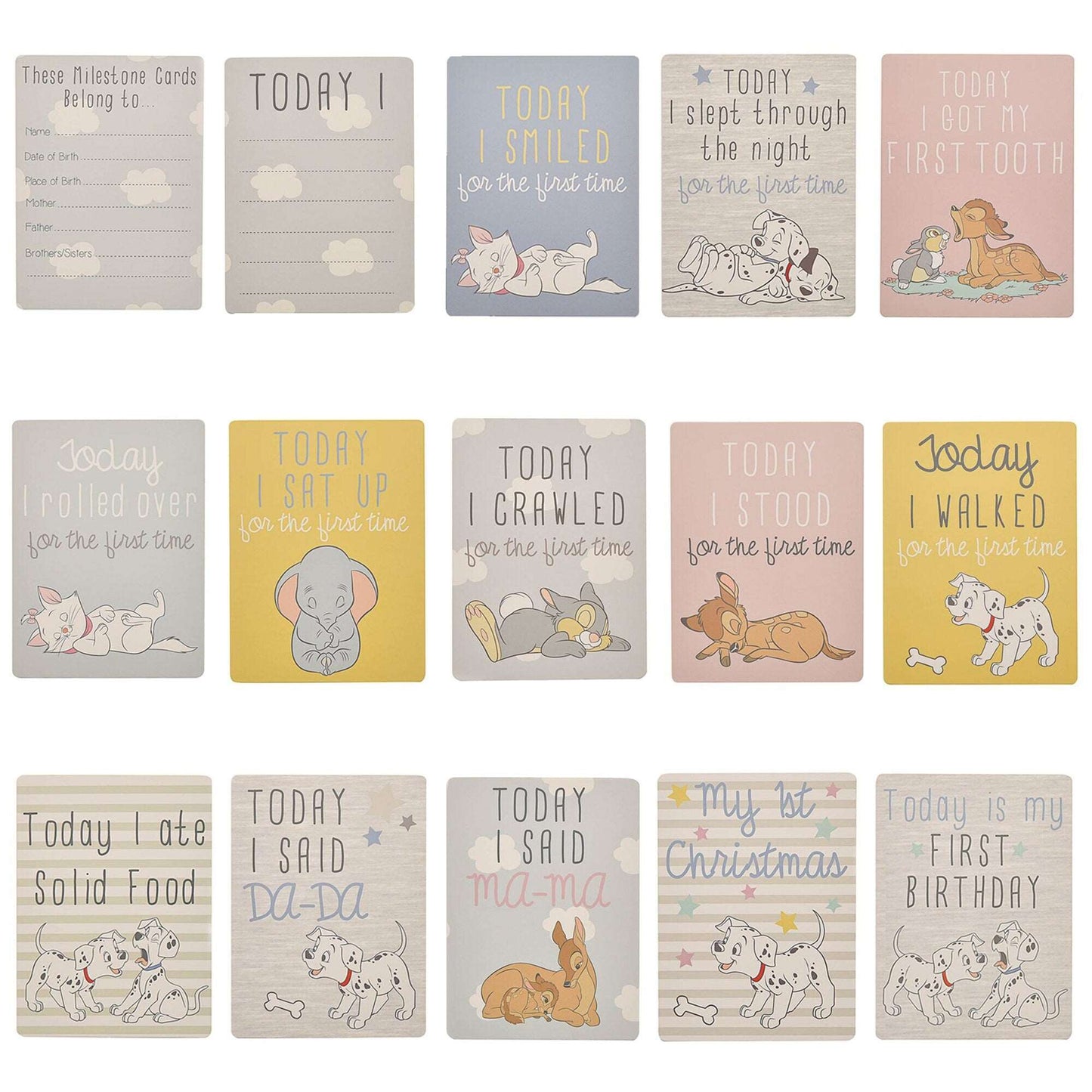 Disney Classics Birth Milestone Cards | Personalised Newborn Print Dumbo Lion King Disney Bedroom Nursery Decor Baby Gift Mothers Day Pixar
