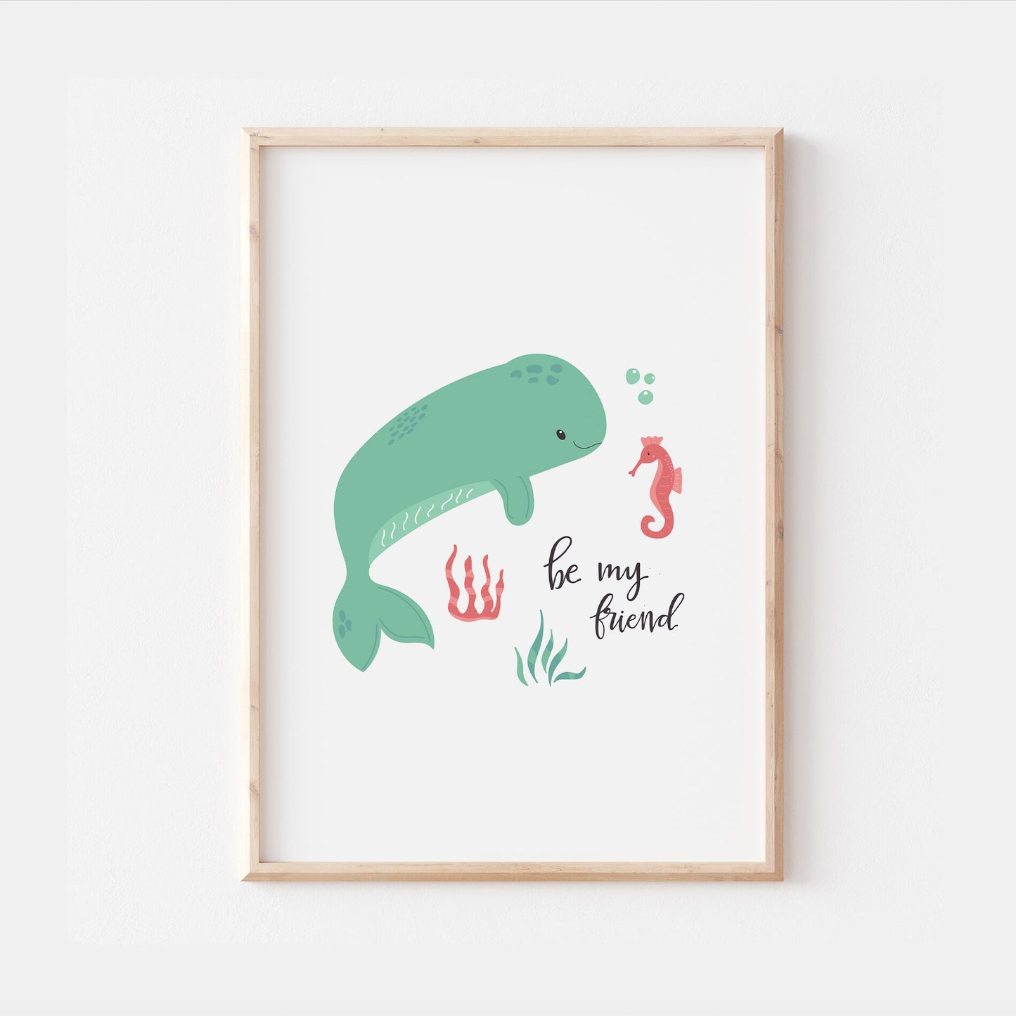 Great White Shark | Under the Sea Ocean Water Creatures Animals Kids Nursery Print Baby Bedroom Decor Posters Quote Shark Aqua Theme