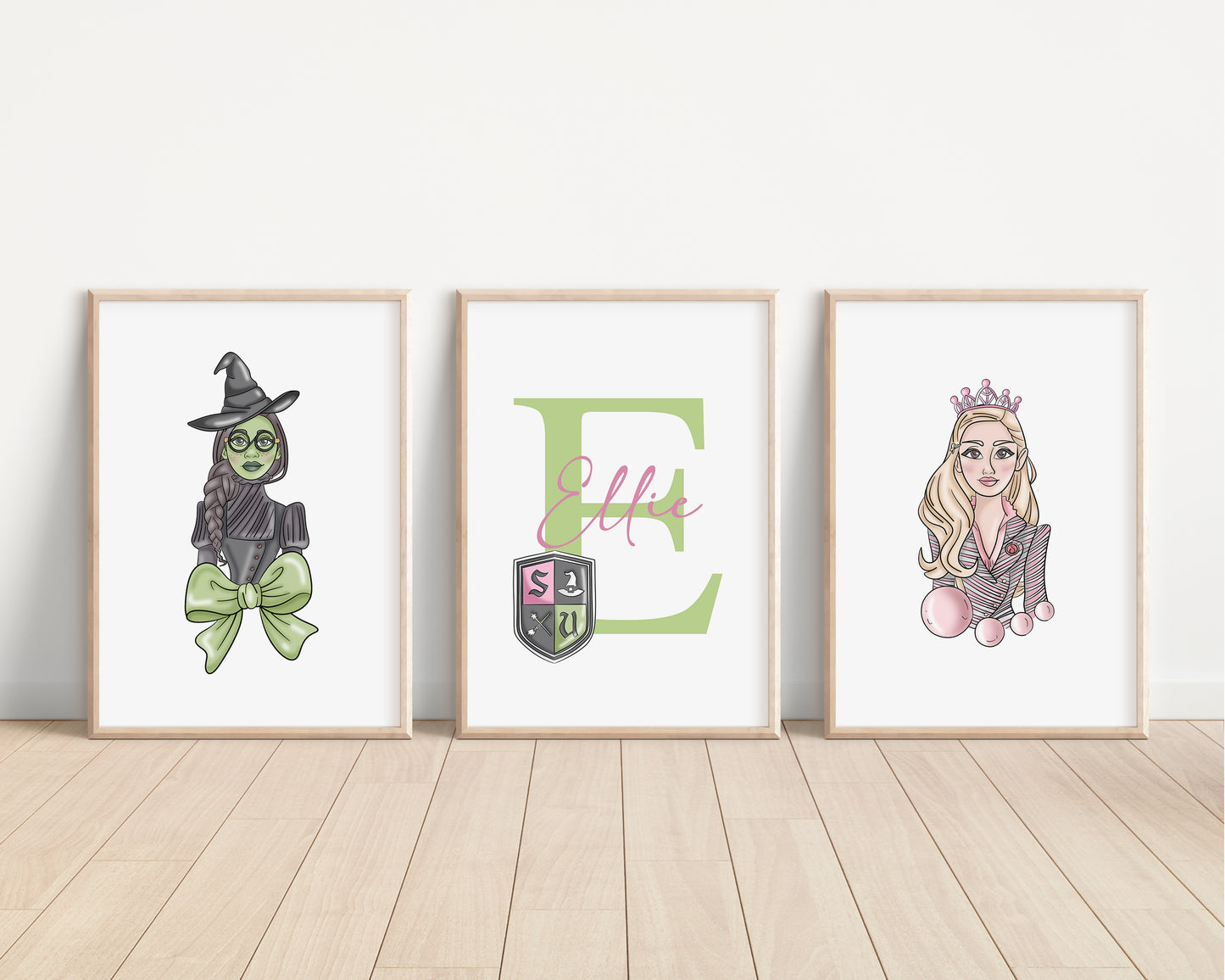 SET OF 3 Wicked Personalised Elphaba Glinda Prints