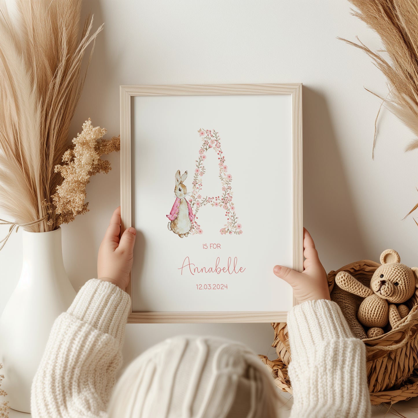 Personalised Peter Rabbit Print, Beatrix Potter Nursery Prints