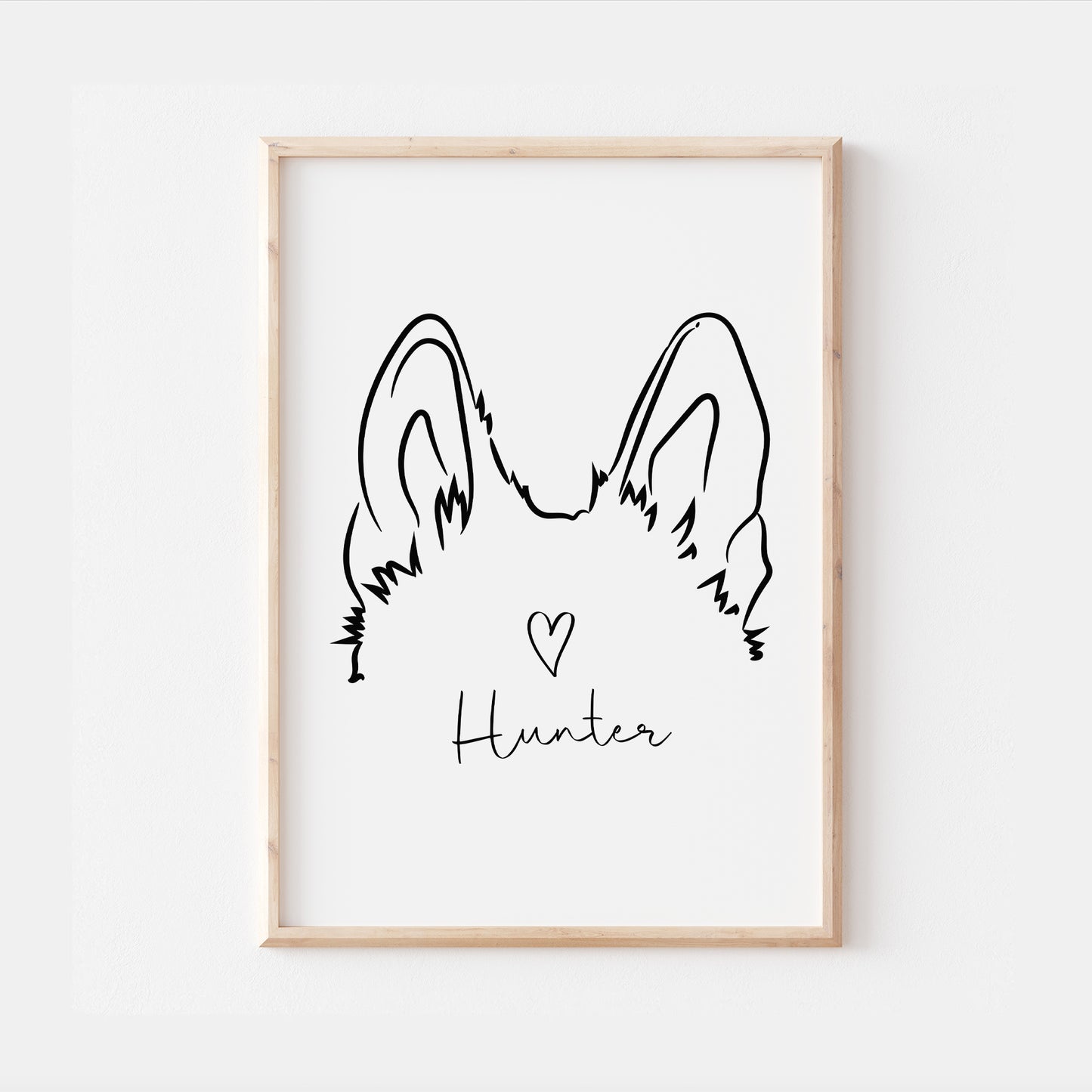Personalised German Shepherd Dog Line Art Print