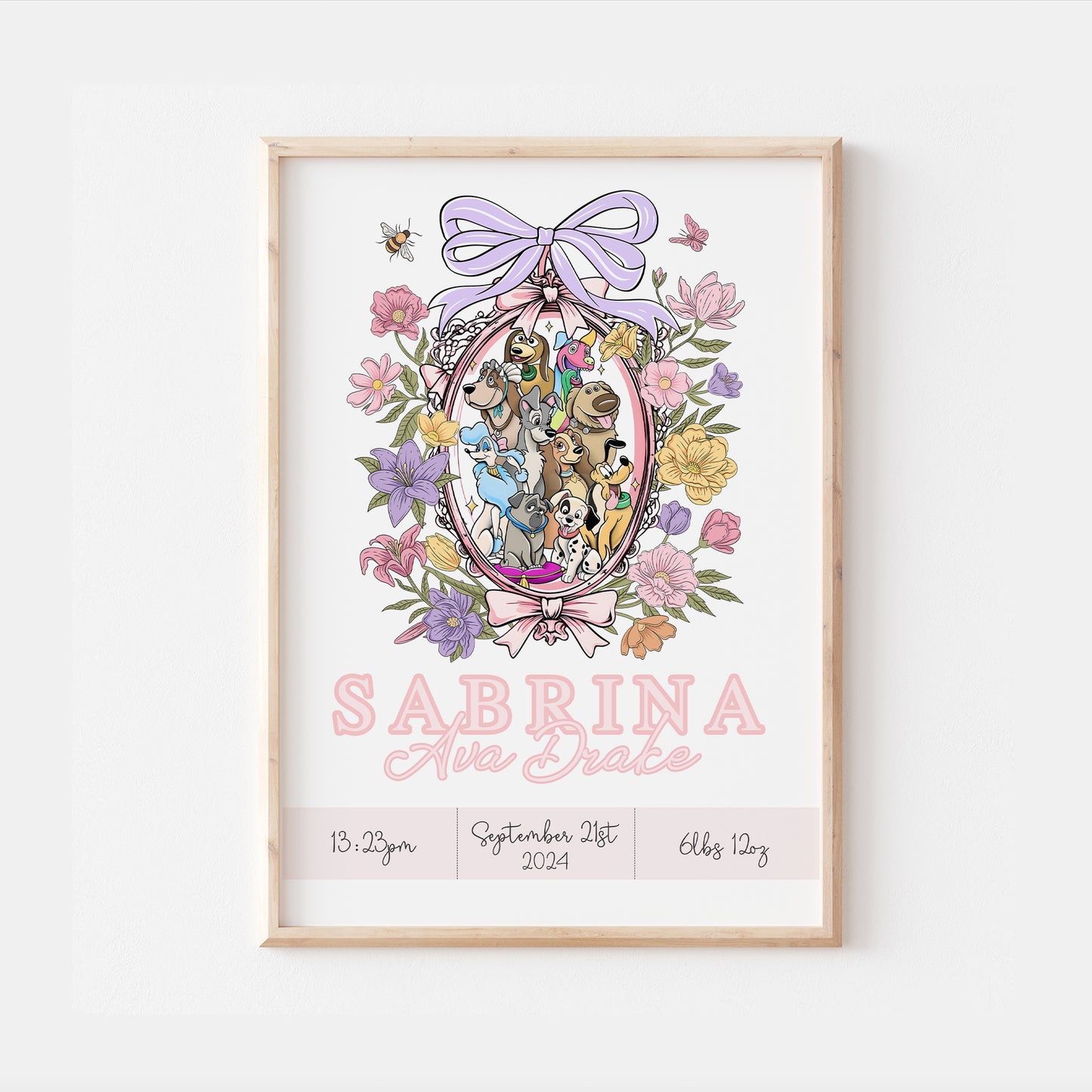 Disney Dogs Personalised The Day You Were Born Print