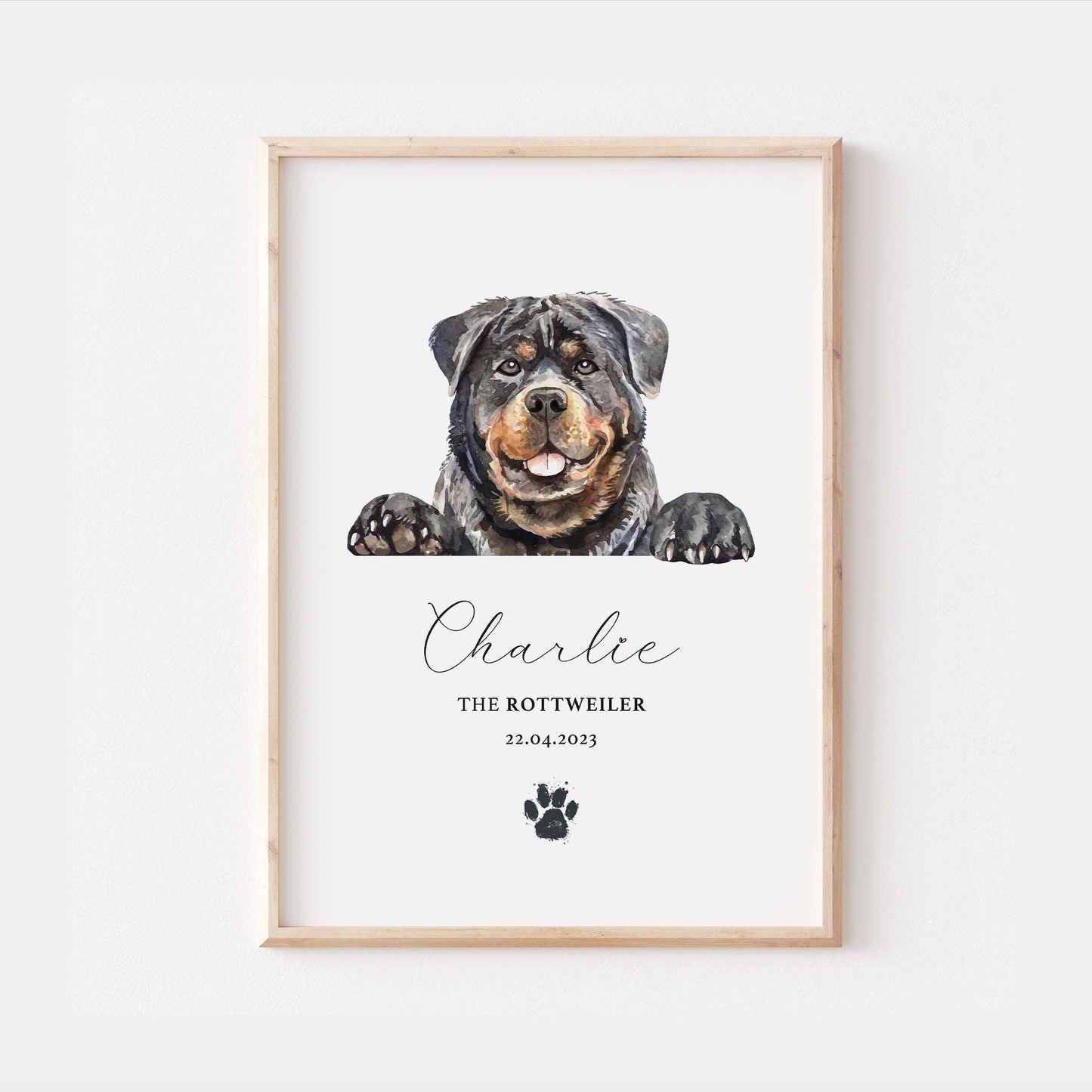 Personalised Rottweiler Dog Home Print