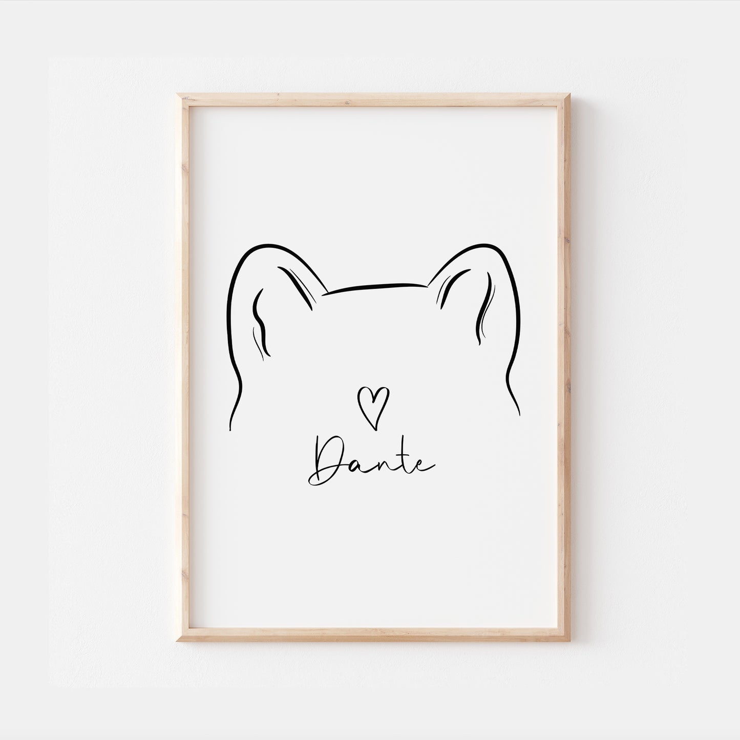 Personalised Akita Dog Line Art Print