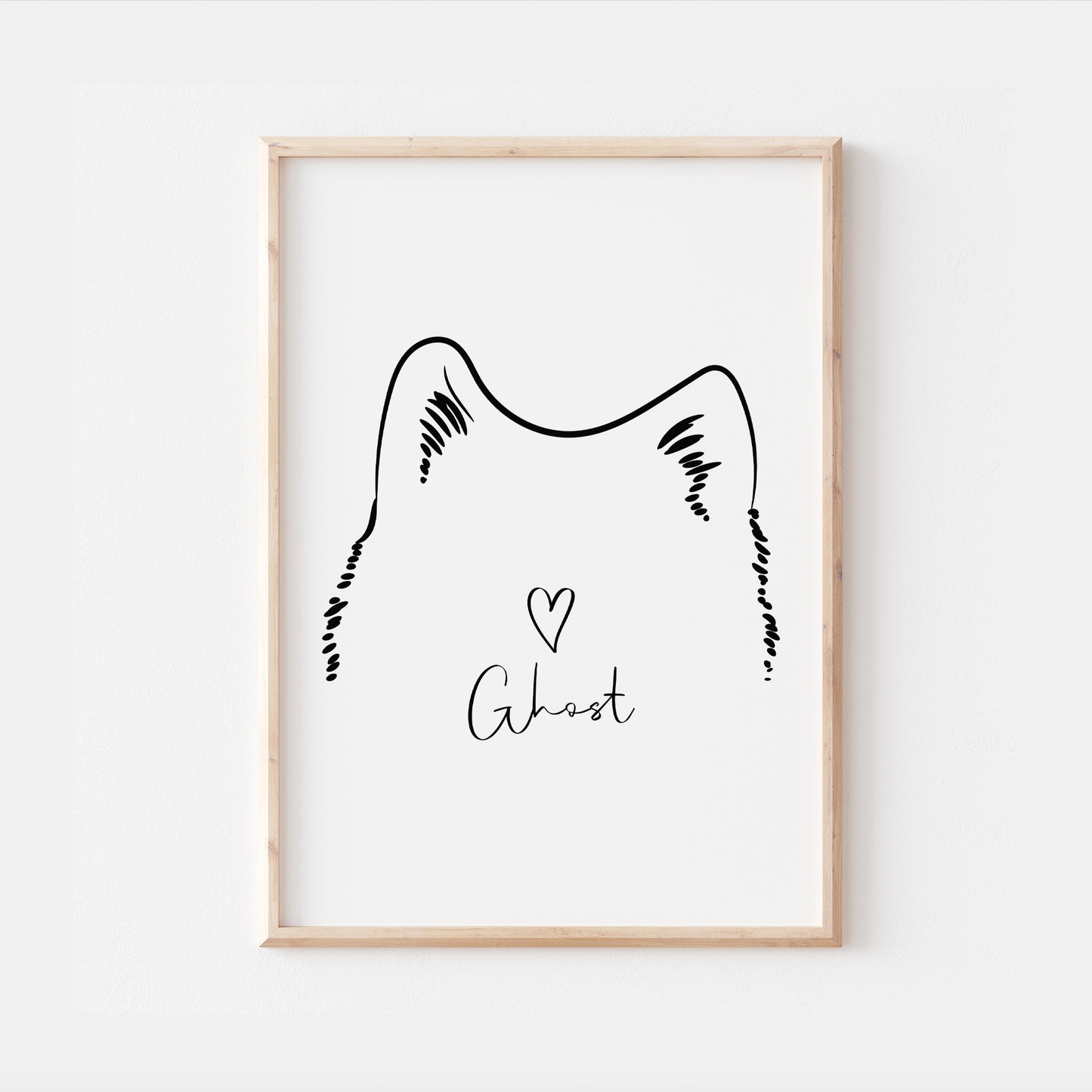 Personalised Samoyed Dog Line Art Print