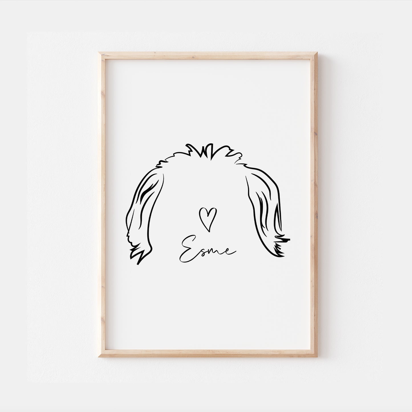 Personalised Maltese Dog Line Art Print