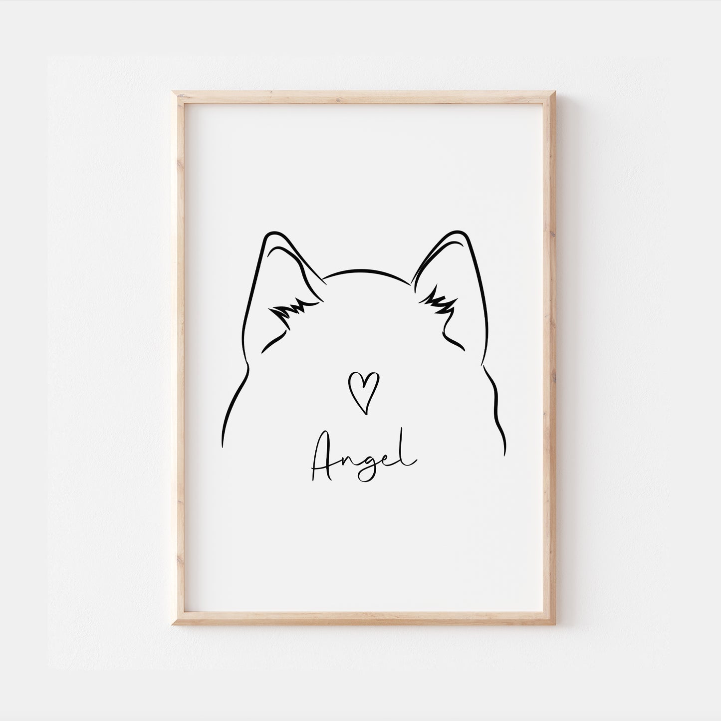 Personalised Siberian Husky Dog Line Art Print