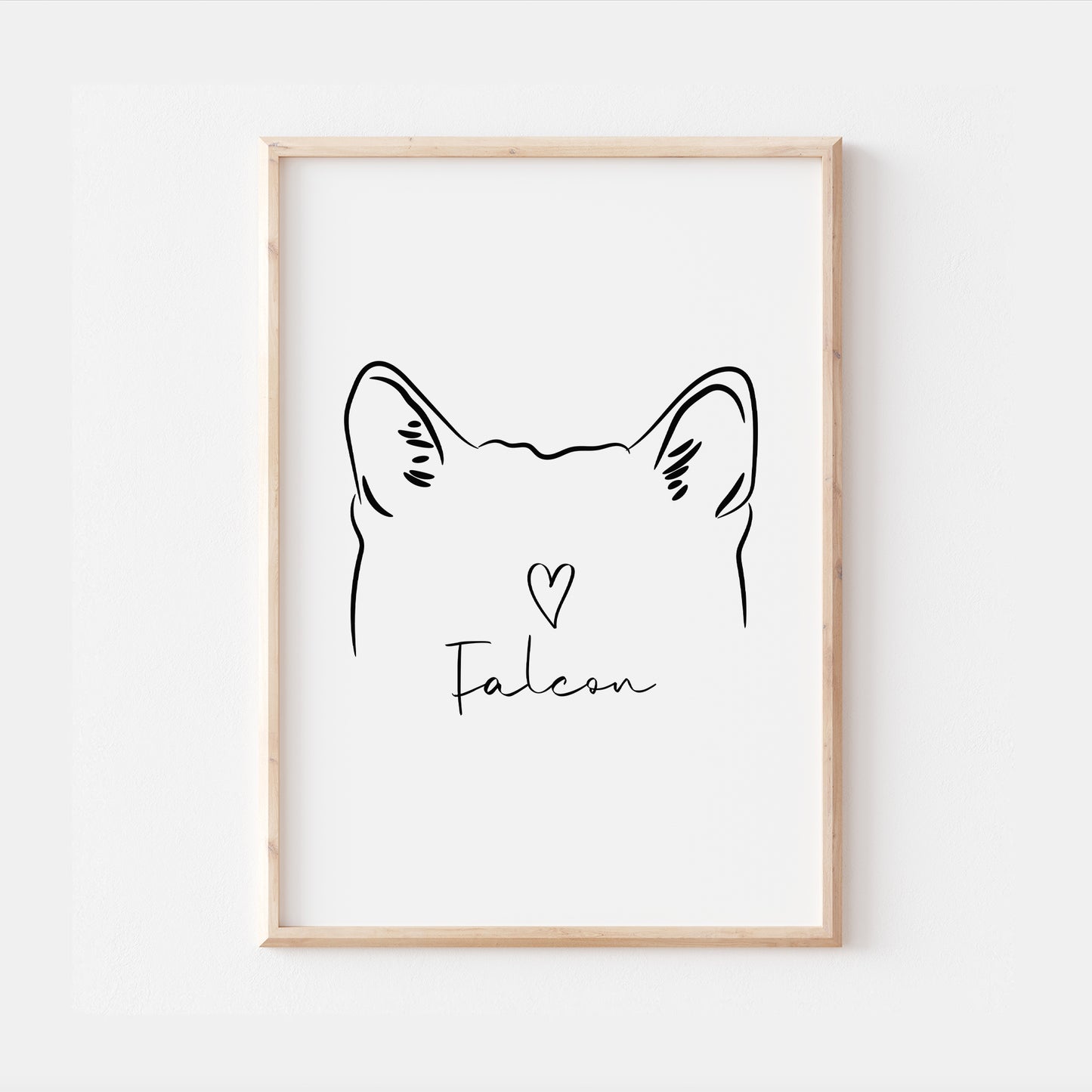 Personalised Shiba Inu Dog Line Art Print
