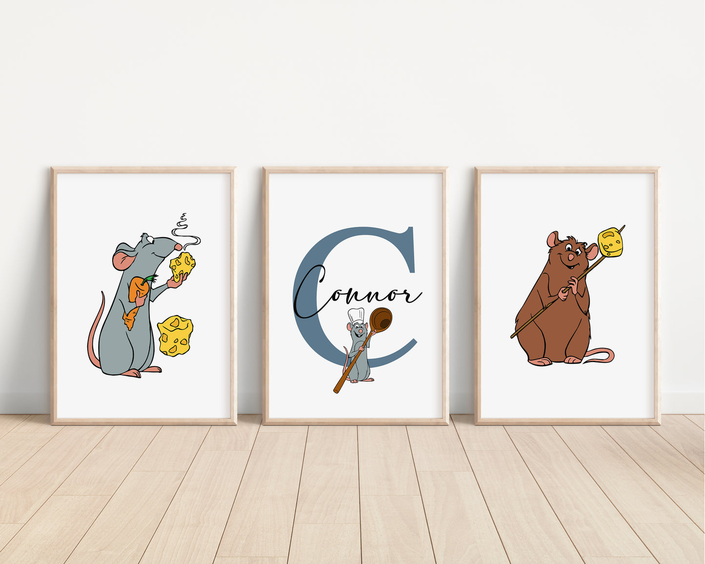 SET OF 3 Ratatouille Remy Disney Personalised Prints