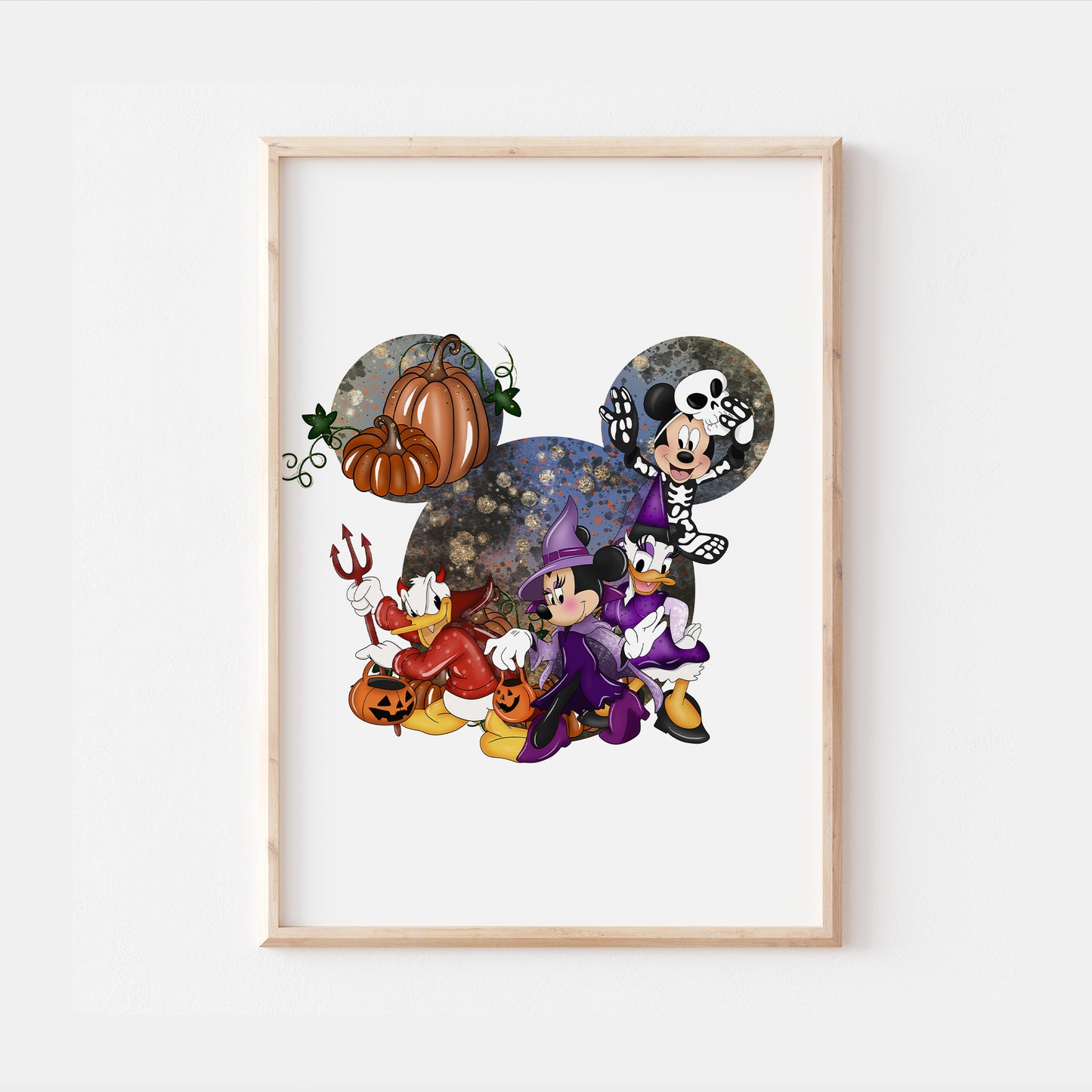 Mickey Minnie Head Halloween Disney Print