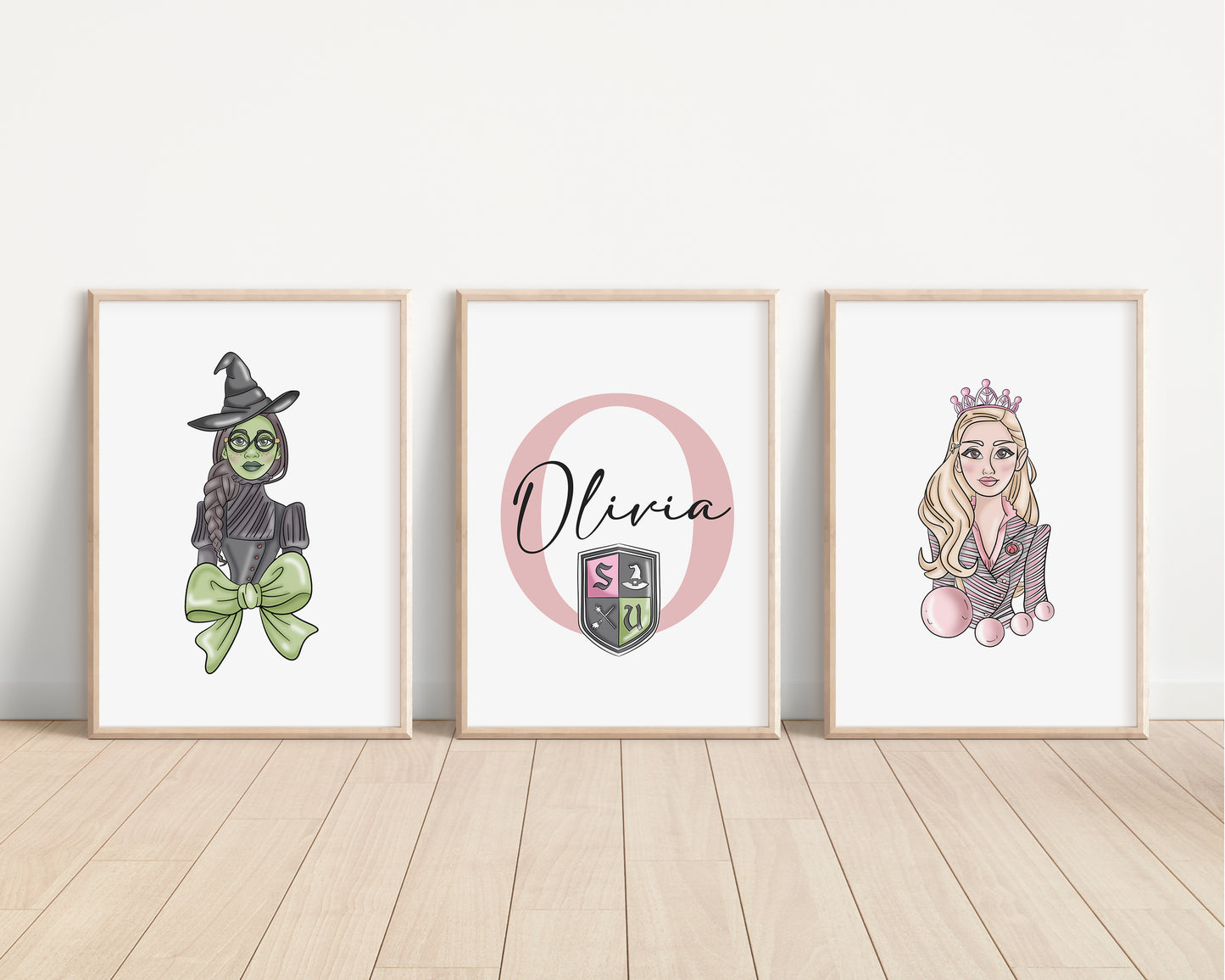 SET OF 3 Wicked Personalised Elphaba Glinda Prints