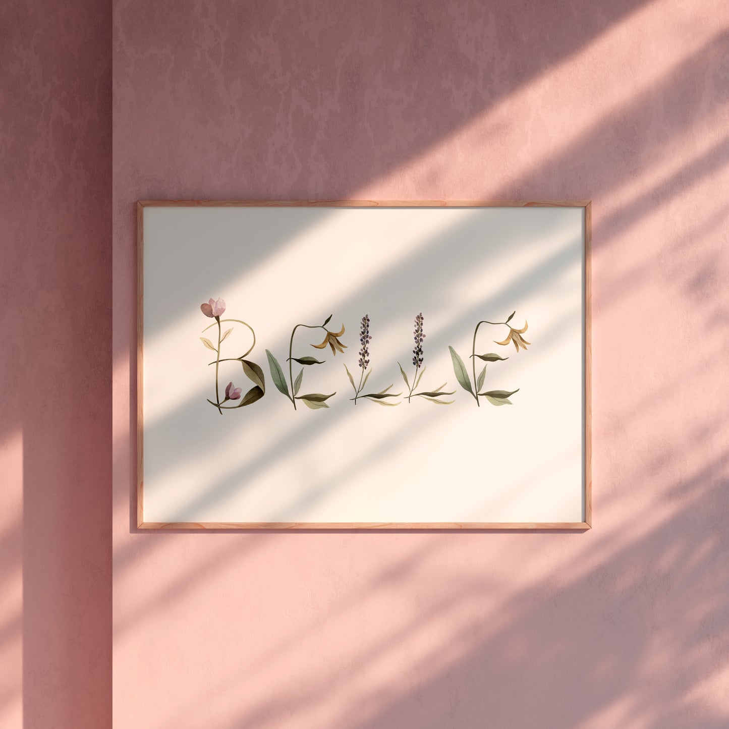 Personalised Floral Flowers Name Print