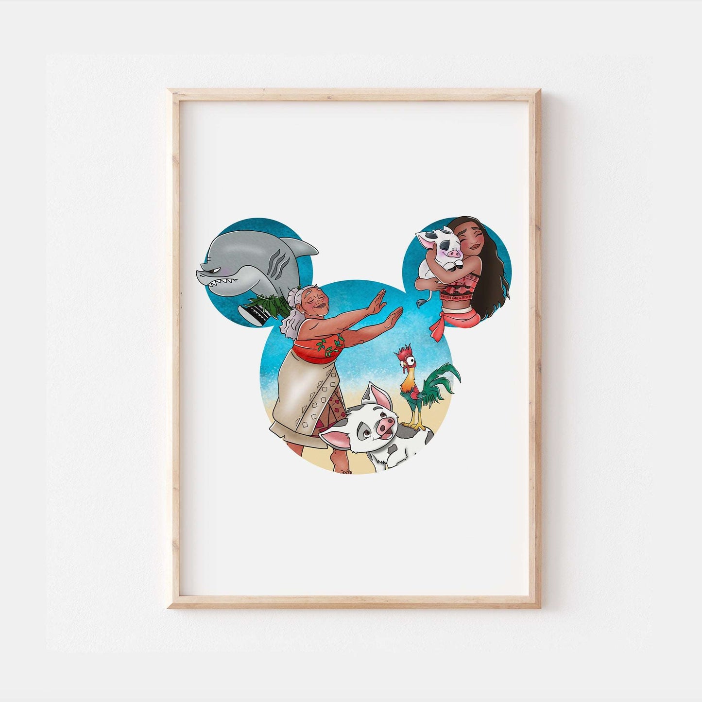 Moana Mickey Head Print