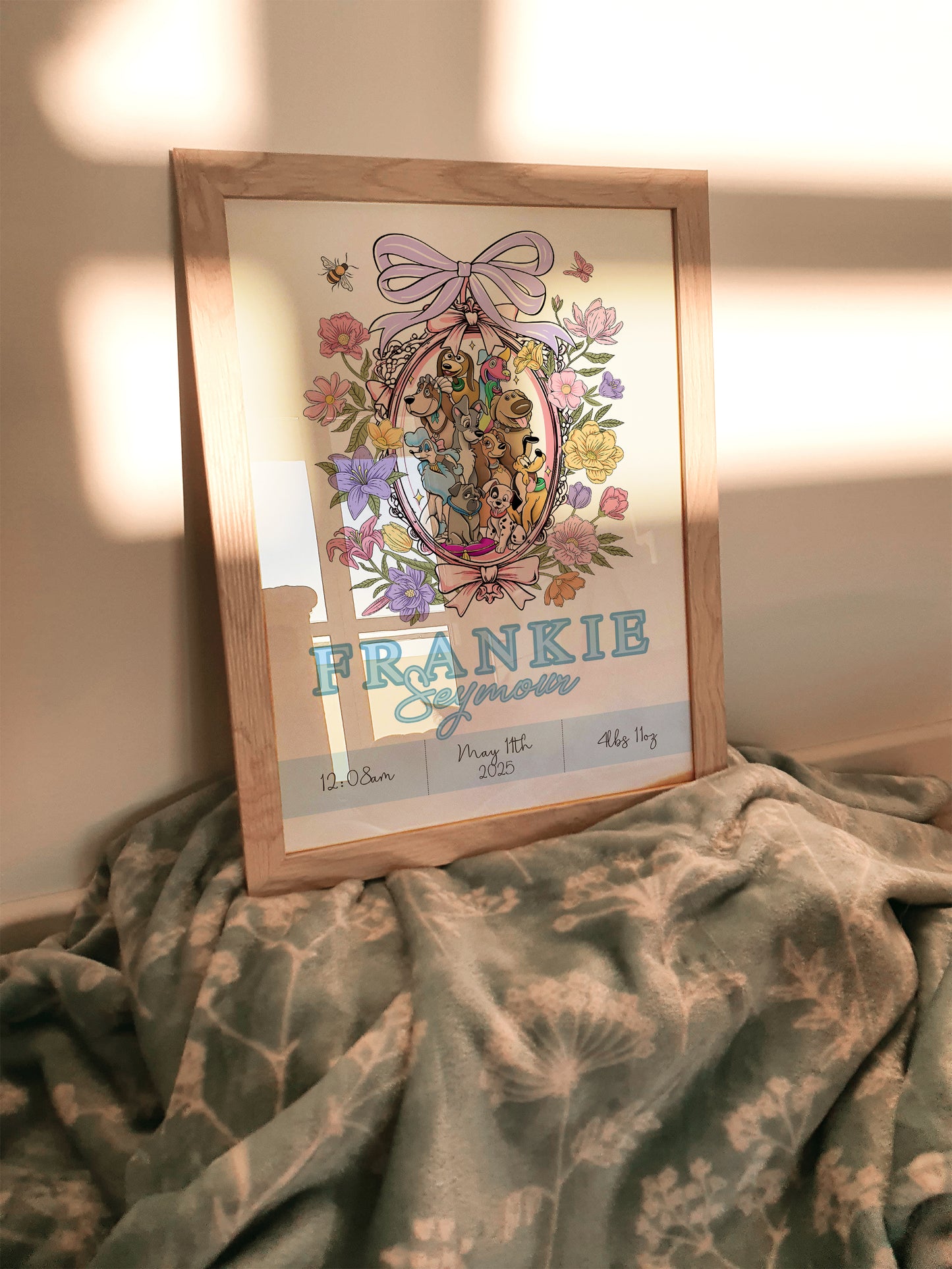 Disney Dogs Personalised The Day You Were Born Print