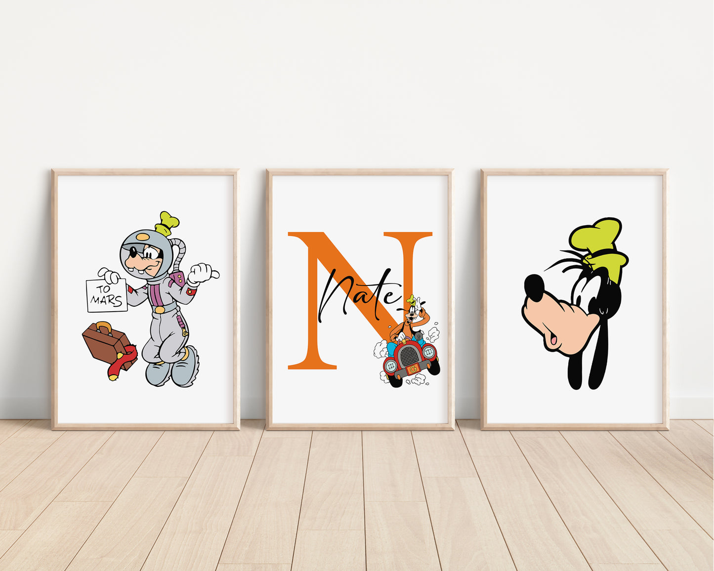 SET OF 3 Goofy Disney Personalised Prints