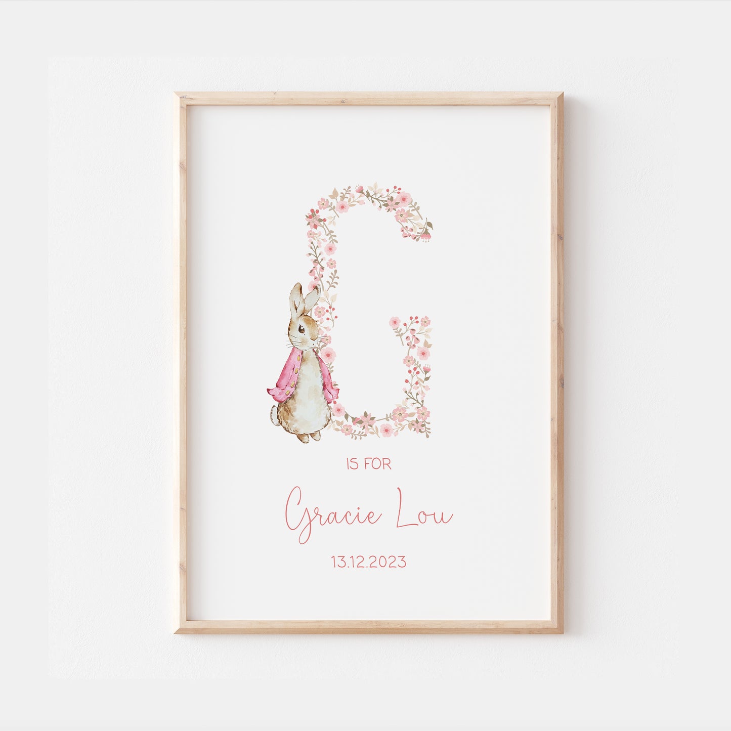 Personalised Peter Rabbit Print, Beatrix Potter Nursery Prints