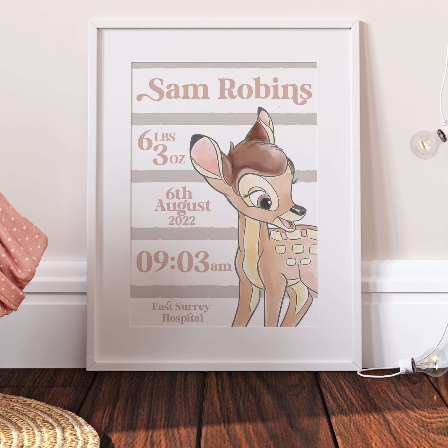Bambi Personalised The Day You Were Born Disney Print
