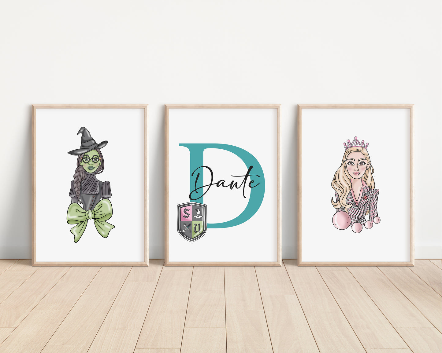 SET OF 3 Wicked Personalised Elphaba Glinda Prints