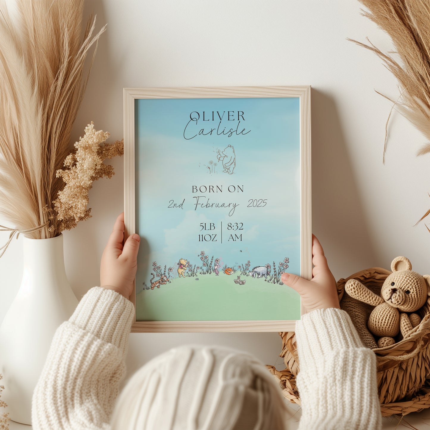 Winnie The Pooh Personalised The Day You Were Born Nursery Print