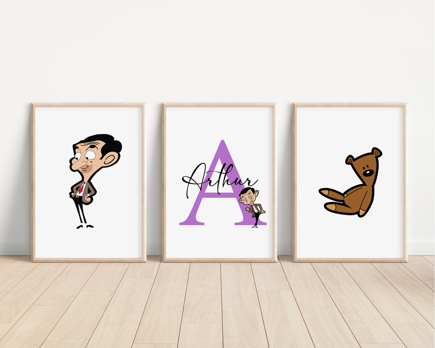 SET OF 3 Mr Bean Personalised Prints